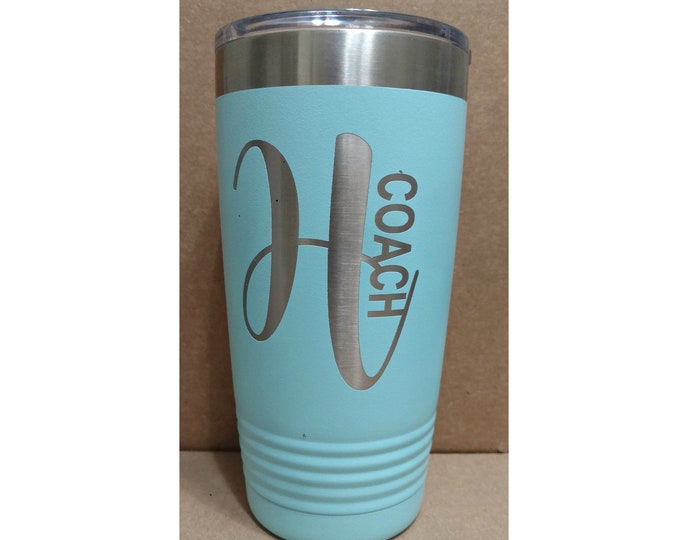 Laser Engraved Travel Mugs, Initial/Name, 20 oz. Polar Camel Insulated Stainless Steel, Personalized Travel Mugs, Custom Travel Mugs