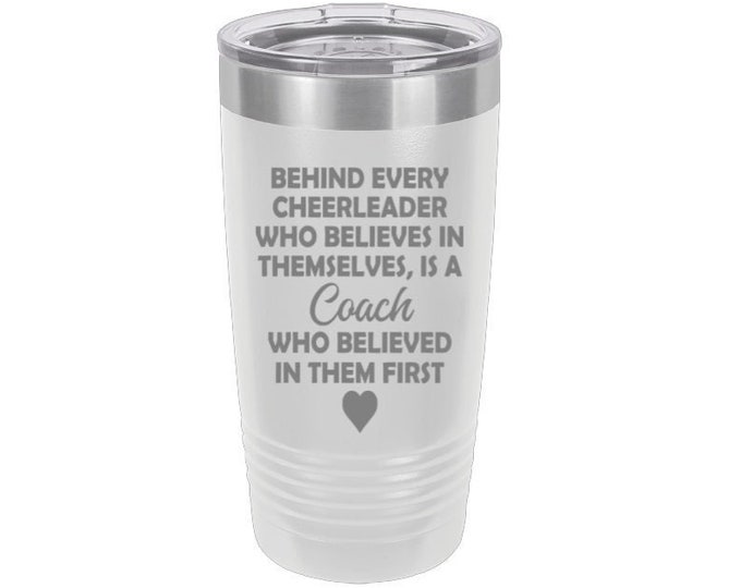 Behind Every Cheerleader Laser Engraved Travel Mugs, Can be Personalized, Polar Camel, Insulated, Yeti Style, Stainless Steel, Coach Gift