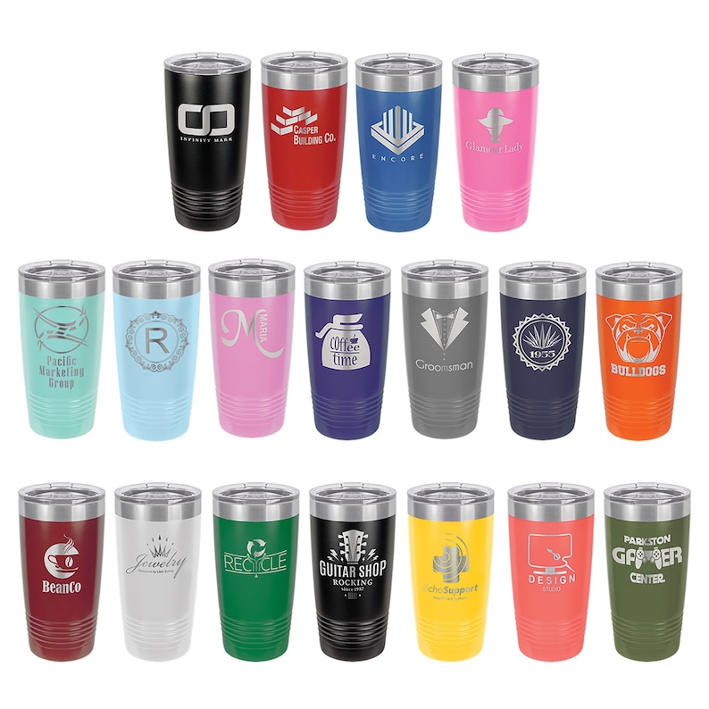 Laser Engraved Travel Mugs Your Choice of Image/words 20 Oz. Etsy
