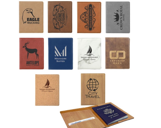 Personalized Passport Holder, Your Choice of Image/Words, Laser Engraved, Custom Passport Holder, Engraved Passport Holder, Corporate Gifts