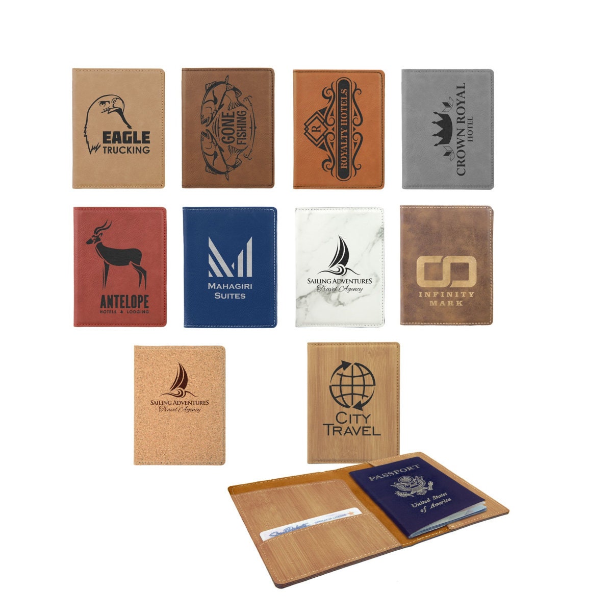 Personalized Passport Holder, Your Choice of Image/Words, Laser