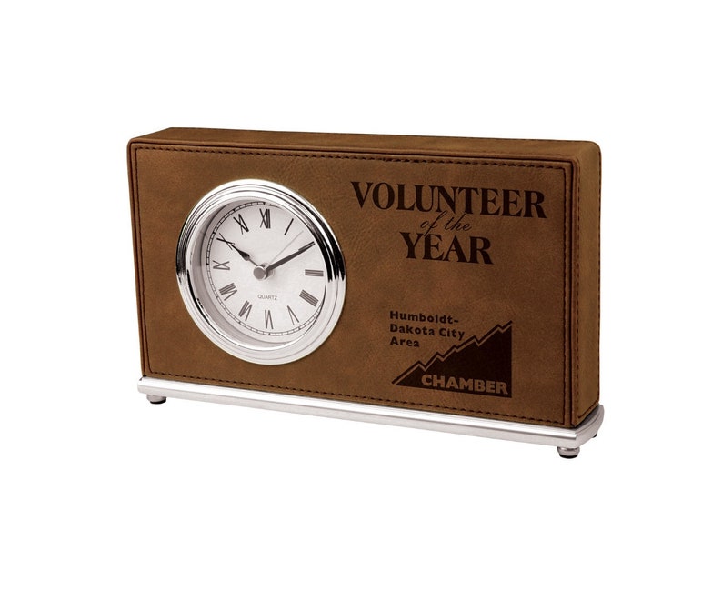 Personalized Leatherette Desk Clock Your Choice Of Etsy