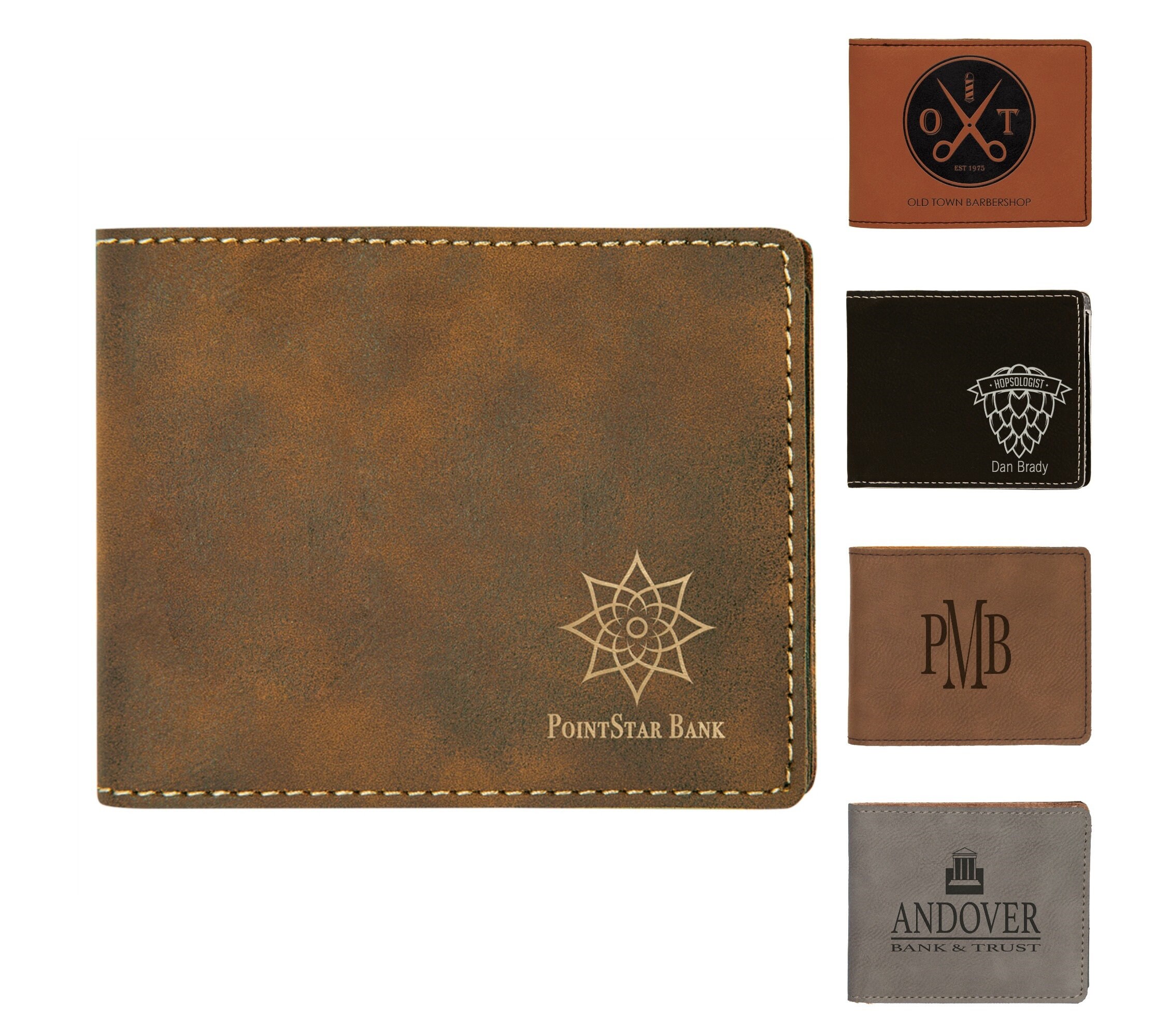 Personalized BiFold Leatherette Wallet Custom Wallet Laser Etsy