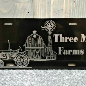 Custom License Plate, Laser Engraved, Your Choice of Image/Words, Personalized License Plate, Corporate License Plate, Farm License Plates