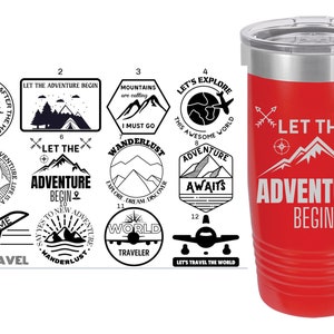 Mountain Themed Laser Engraved Travel Mugs, Can be Personalized, 20 oz. Polar Camel Insulated Stainless Steel, Mountain Sayings, Travel Gift