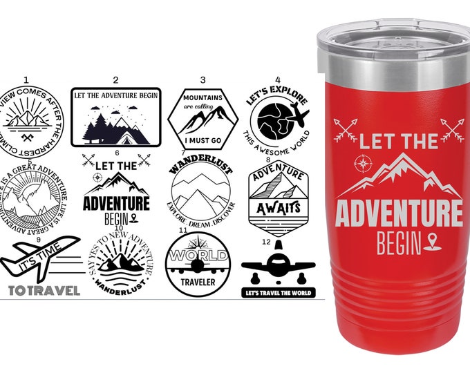 Mountain Themed Laser Engraved Travel Mugs, Can be Personalized, 20 oz. Polar Camel Insulated Stainless Steel, Mountain Sayings, Travel Gift