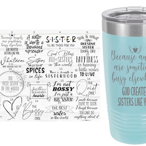 Sisters Themed Laser Engraved Travel Mugs, Can be Personalized, 20 oz. Polar Camel, Insulated, Stainless Steel, Sister Travel Mug