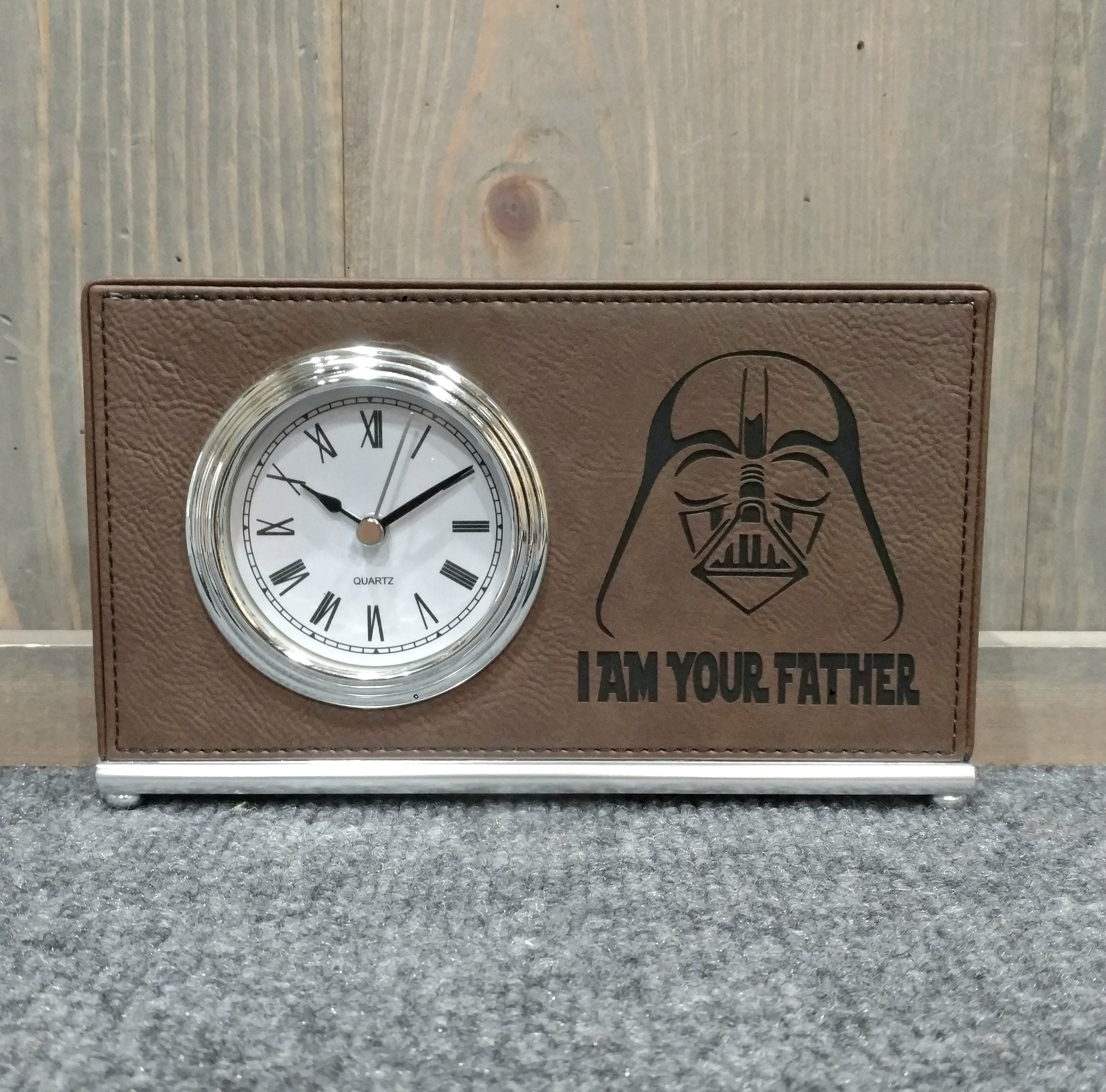 Personalized Leatherette Desk Clock Your Choice Of Image Words