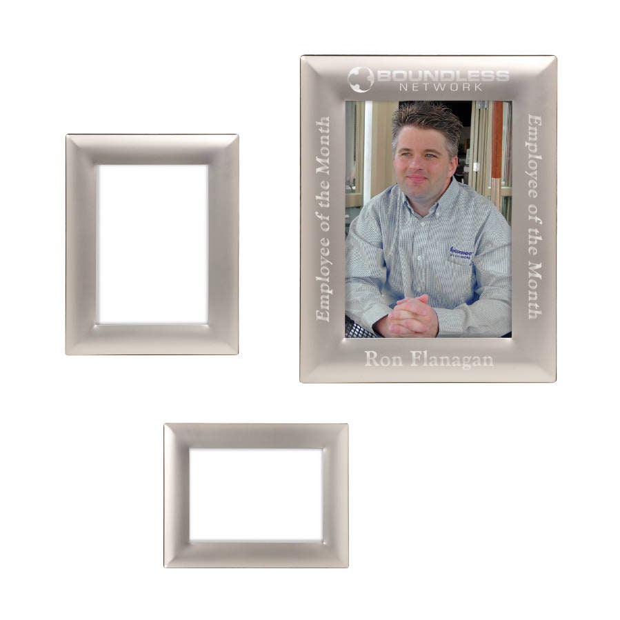 Personalized Silver Metal Photo Frame Custom Engraved