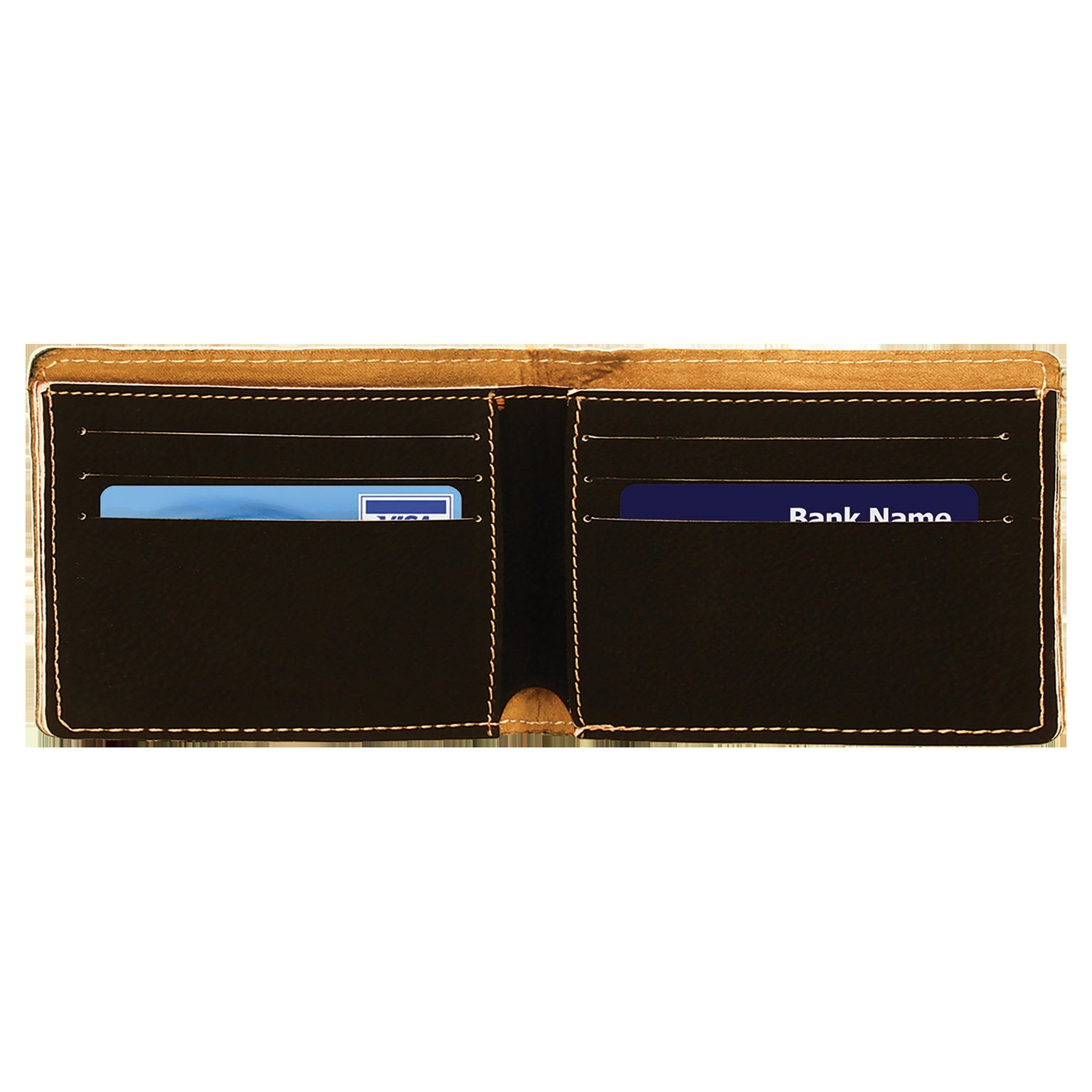 Personalized BiFold Leatherette Wallet, Custom Wallet, Laser Engraved