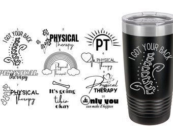 Physical Therapy Themed Laser Engraved Travel Mugs, Can be Personalized, 20 oz. Polar Camel,  Insulated, Stainless Steel, Physical Therapist