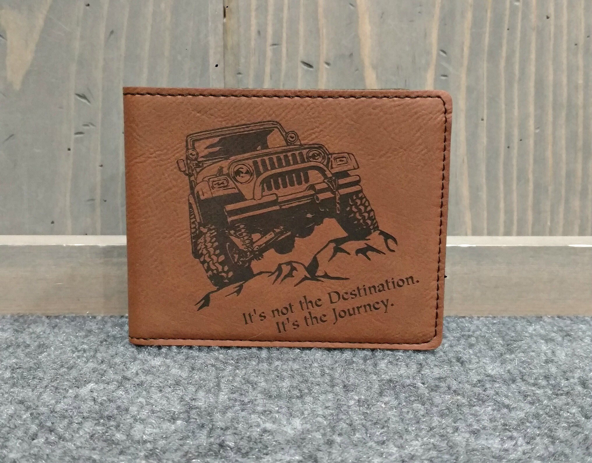 Personalized BiFold Leatherette Wallet, Custom Wallet, Laser Engraved