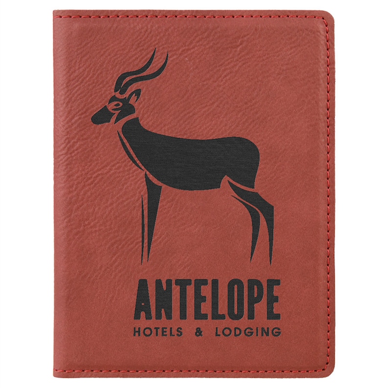 Personalized Passport Holder Rose with Black Corporate Passport Holder Your Choice of ImageWords Custom Passport Holder Laser Engraved