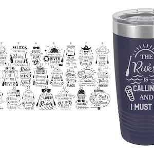 River Themed Laser Engraved Travel Mugs, Can be Personalized, 20 oz. Polar Camel Insulated Stainless Steel, Custom River Mug, River Gifts