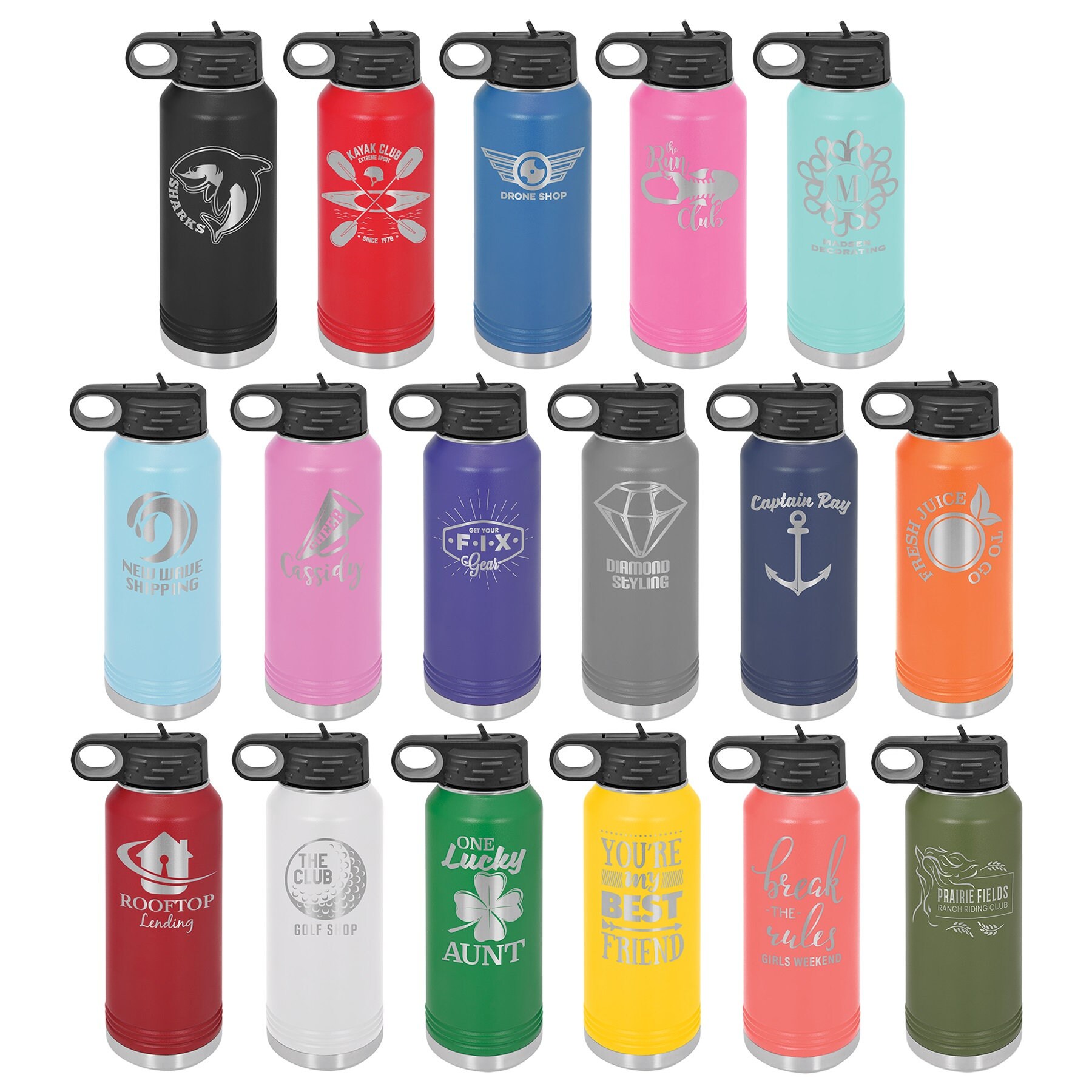 Polar Insulated 24 OZ Bottle w/Drink Tube / Pair