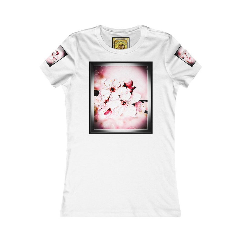 Pictorial Cherry Blossoms 01-02 Women/'s Favorite Tee Floral Embosses
