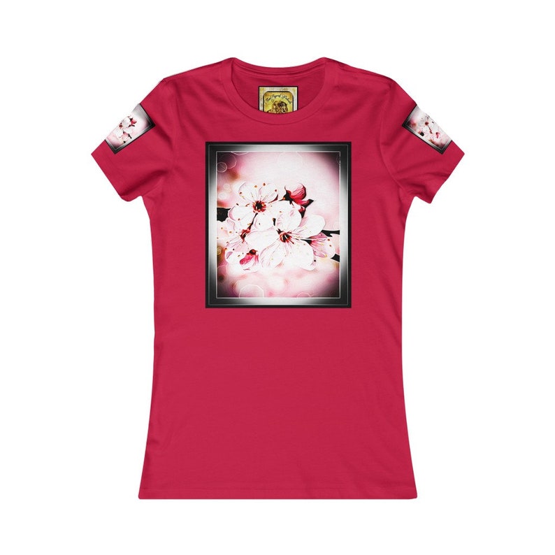 Pictorial Cherry Blossoms 01-02 Women/'s Favorite Tee Floral Embosses