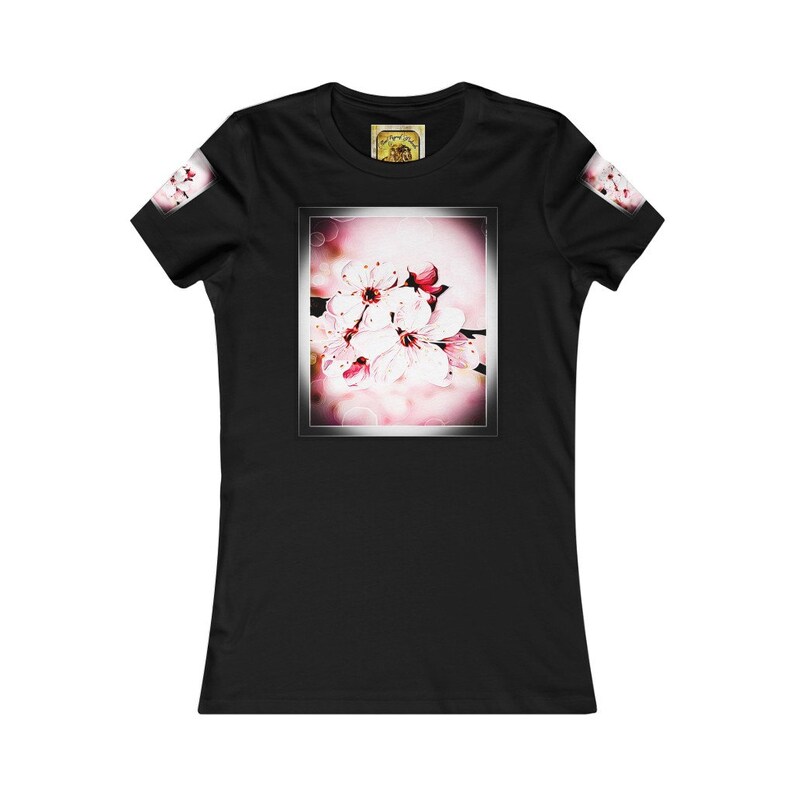 Pictorial Cherry Blossoms 01-02 Women/'s Favorite Tee Floral Embosses