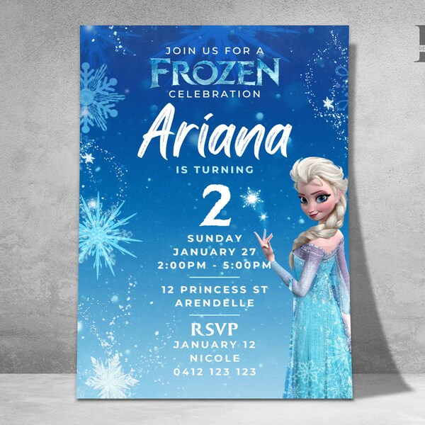 Frozen Canva Invitation Template - Etsy