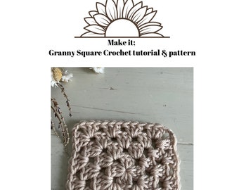 Crochet granny square tutorial & pattern pdf, digital download, granny square  pattern