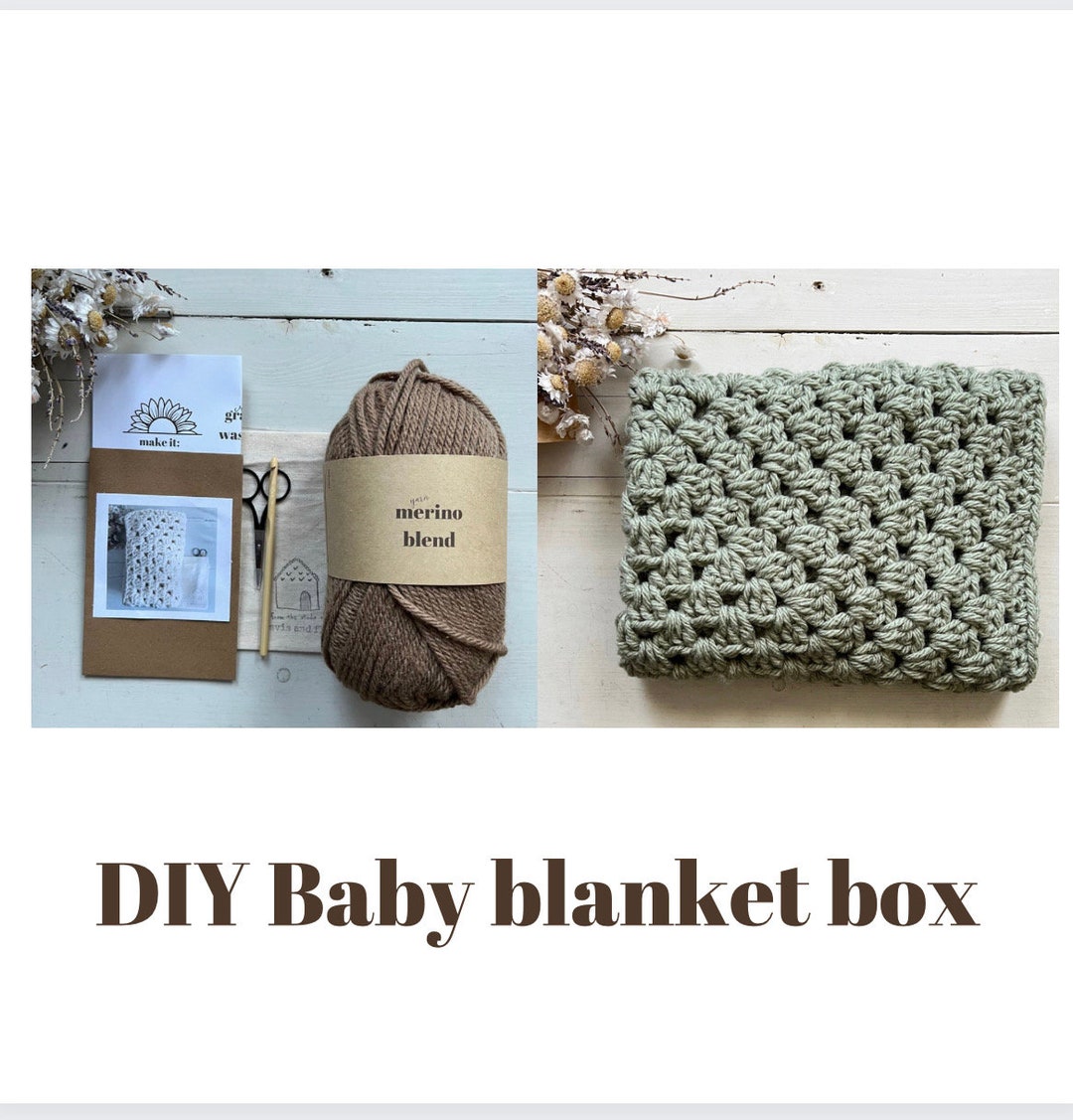 Baby Blanket Crochet Kit, Make Your Own Baby Blanket, DIY Crochet Kit