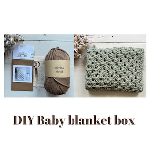 Baby Blanket Crochet Kit, make your own baby blanket, DIY crochet kit, Crochet DIY creative gift, Mother’s Day gift, learn to crochet kit