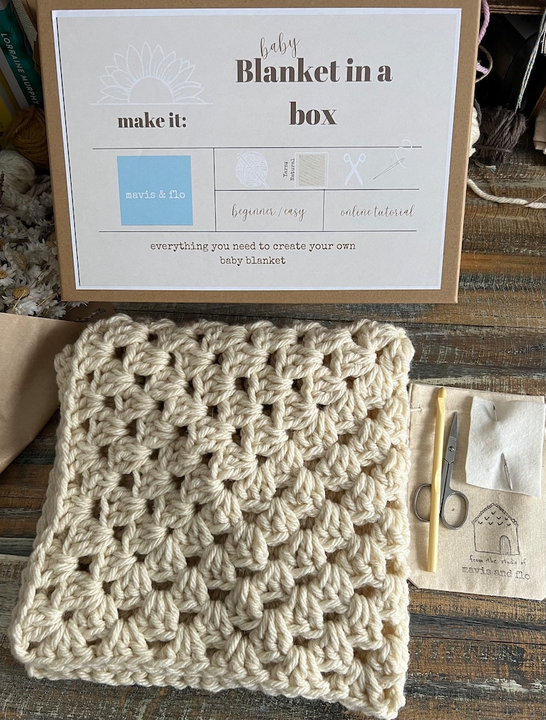Baby Blanket Crochet Kit Make Your Own Baby Blanket DIY Etsy