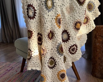 Sunflower Crochet blanket kit, crochet kit, crochet blanket kit, sunflower blanket kit, cot blanket kit, pram blanket kit, knit kit