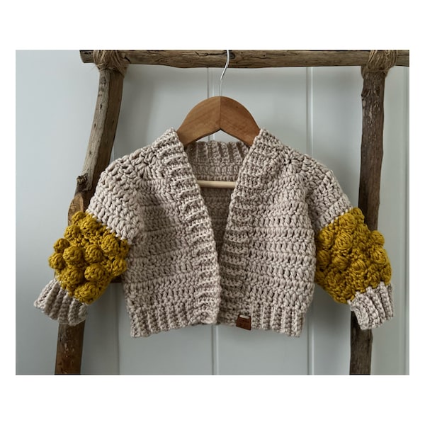 Baby Popcorn Cardigan /Handmade crochet cardigan/Baby and Toddler sizes/knit cardigan/heirloom baby keepsake Popcorn Cardigan Merino Yarn