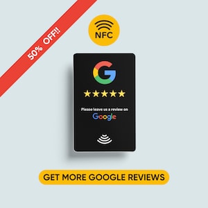 NFC Google Review Cards – Contactless Feedback Cards, Plastic, PVC, Durable