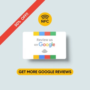 NFC Google Review Cards – Contactless Feedback Cards, Plastic, PVC, Durable
