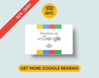NFC Google Review Cards – Contactless Feedback Cards, Plastic, PVC, Durable
