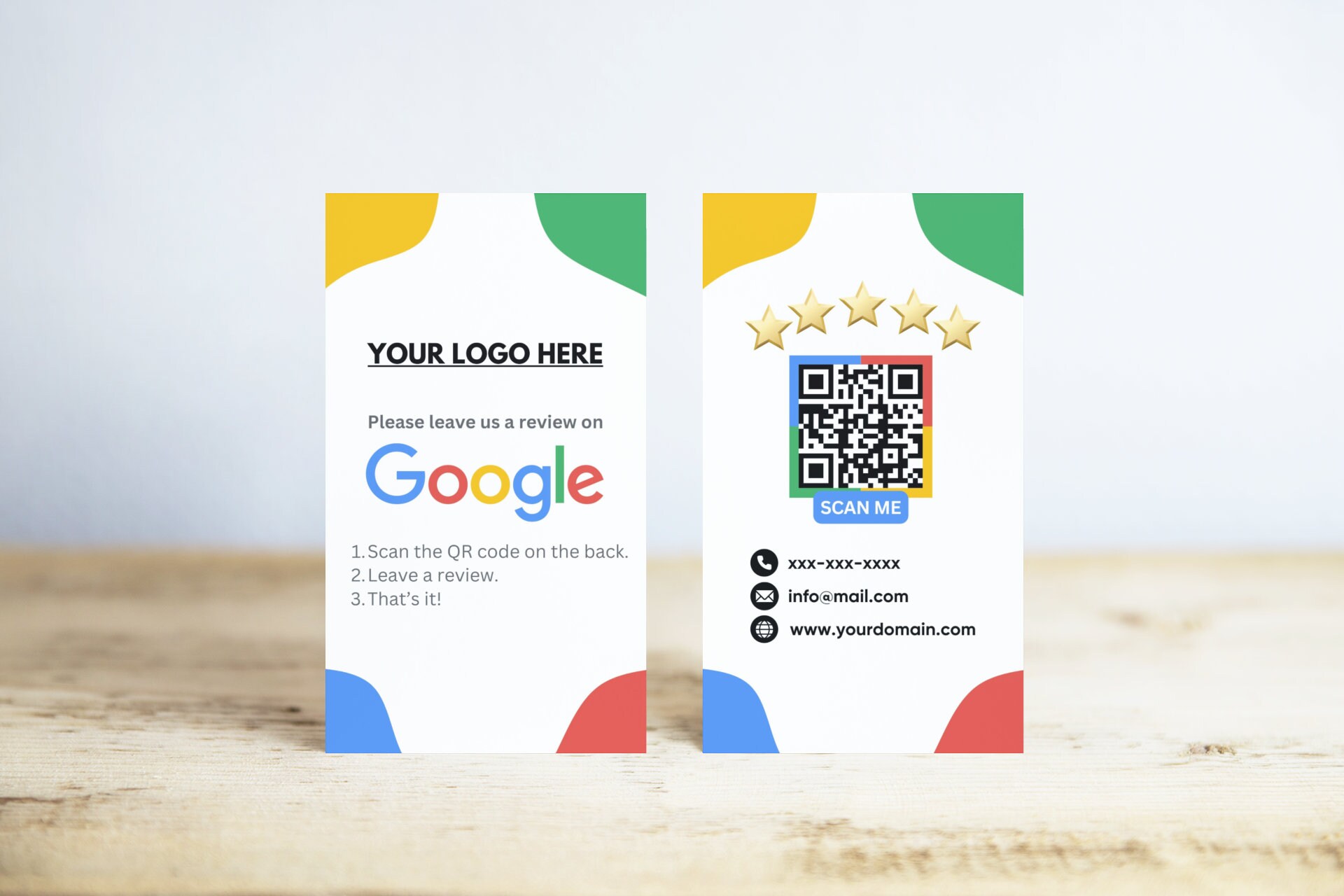 Google Review QR Code Business Cards Personalized, Custom Design ...
