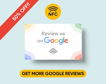 NFC Google Review Cards – Contactless Feedback Cards, Plastic, PVC, Durable