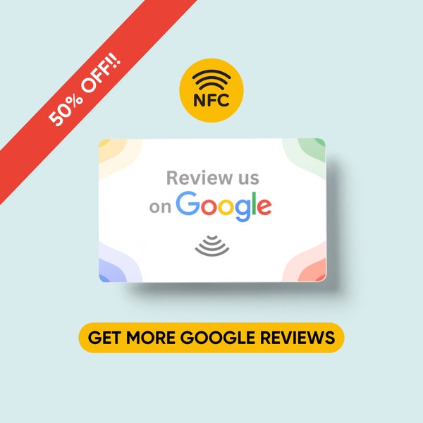 NFC Google Review Cards – Contactless Feedback Cards, Plastic, PVC, Durable