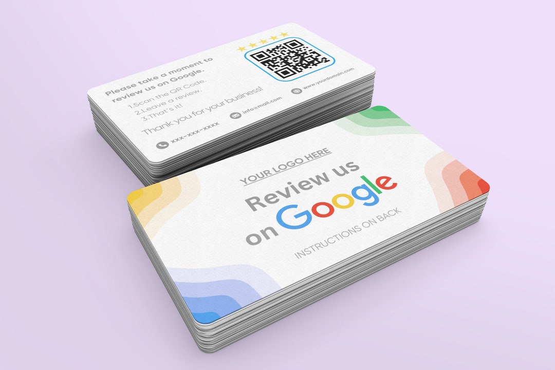 Google Review QR Code Business Cards - Personalized, Custom Design ...