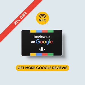 NFC Google Review Cards – Contactless Feedback Cards, Plastic, PVC, Durable