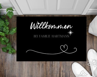 Doormat customizable - Welcome to family First name Name Desired text personalized Gift Family Star Personalized Gifts