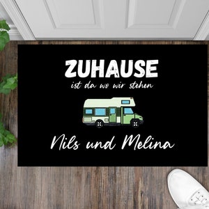 Doormat Camping Motorhome Classic colored 5 home is where we stand customizable with desired name Personalized Gifts