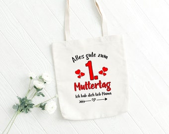 Bag - 1st Mother's Day - fabric bag gift mom cotton white Mother's Day gift