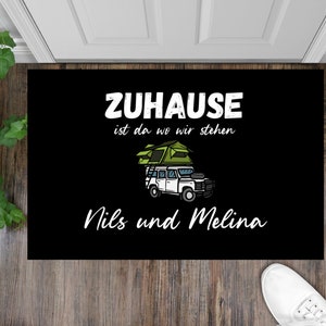 Doormat Camping Roof Tent Classic colored 7 home is where we stand customizable with desired name Personalized Gifts