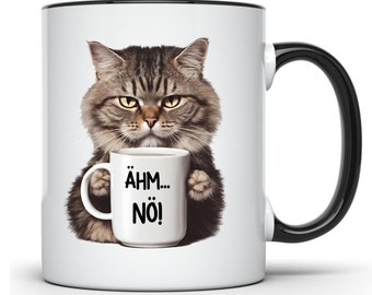 Cat cup - Um NÖ - coffee cup with saying cats tomcat office different colors