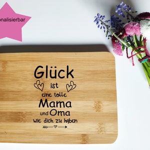 Cutting Board Personalizable Happiness is a Mom & Grandma Like You to Have Bamboo Wood Board with Engraving Mother's Day Gift Wish Name Text