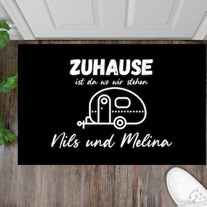 Doormat Camping Caravan Sweet Classic 4 Home is Where We Stand Customizable with Name Personalized Gifts