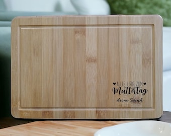 Cutting board mom personalized - Happy Mother's Day - 30 x 20 cm - gift mothers bamboo wood board snack board
