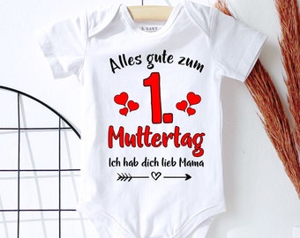 Muttertagsgeschenk Babybody - 1. Muttertag hab dich lieb Mama - Geschenke zum Muttertag