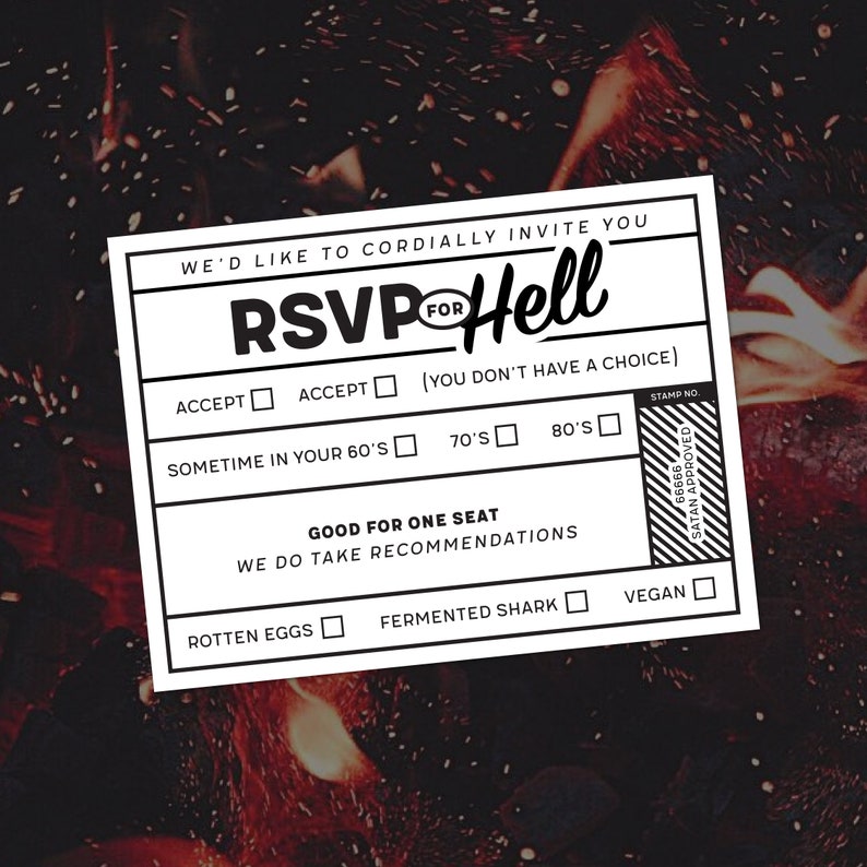 RSVP to Hell Sticker - Etsy