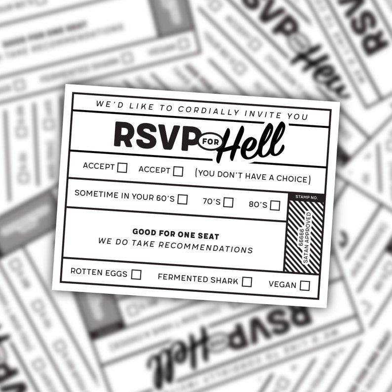 RSVP to Hell Sticker - Etsy