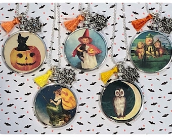 Vintage Halloween Glass Lockets