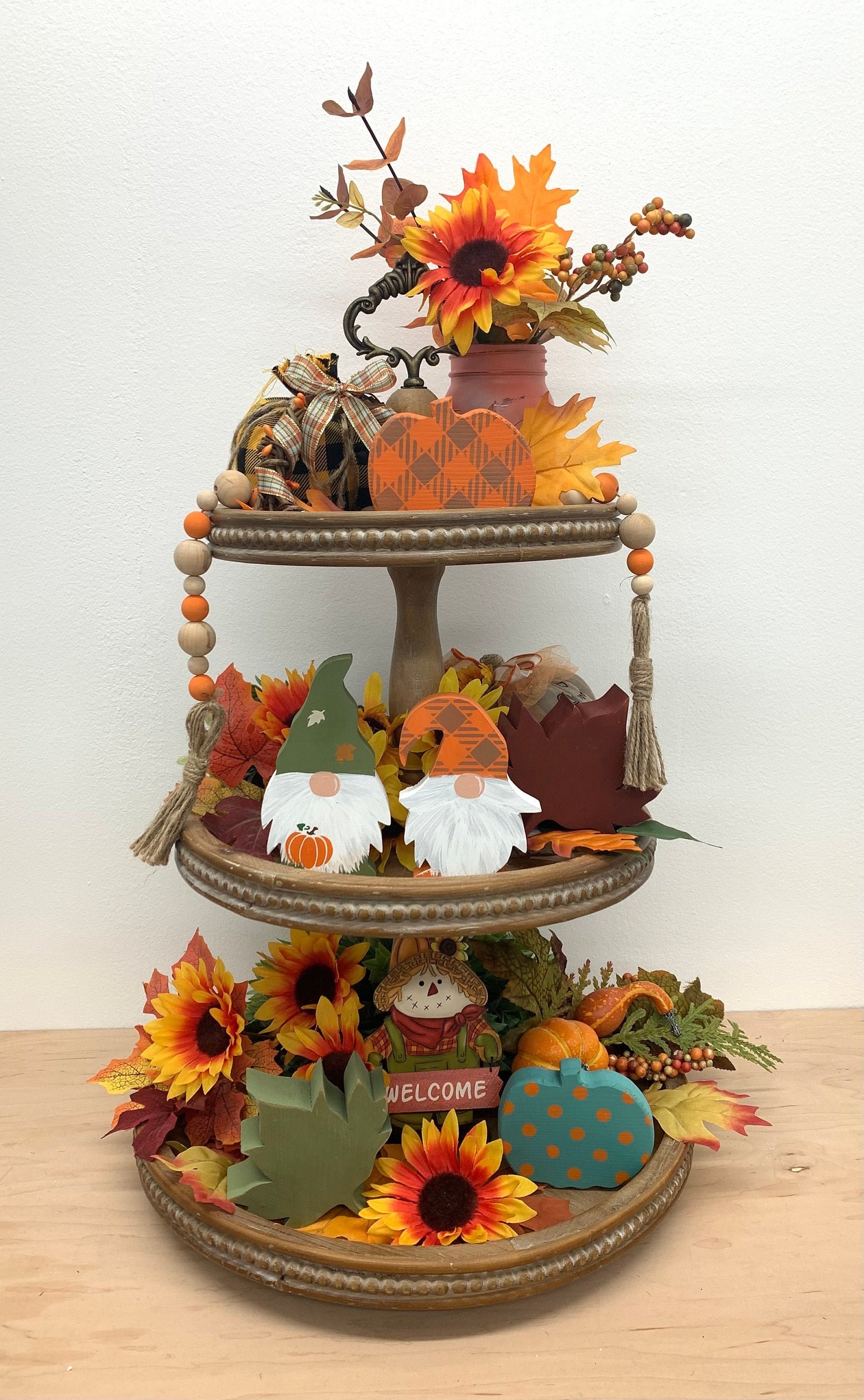 Fall Tiered Tray Decor Fall Gnomes for Tier Tray Hand Etsy